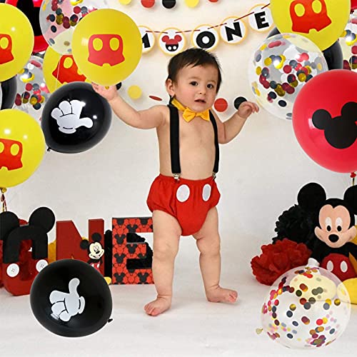 Decoraciones de cumpleaños de Mickey Mouse,globos de Mickey Mouse,Mickey y Minnie de Feliz cumpleaños Globos para fiestas de cumpleaños Decoraciones para Baby(30 globos)