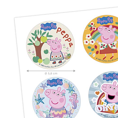 Dekora - 6 Mini Discos Comestibles de Peppa Pig para Cupcakes, Muffins o Galletas - 5,8 cm Nombre de producto