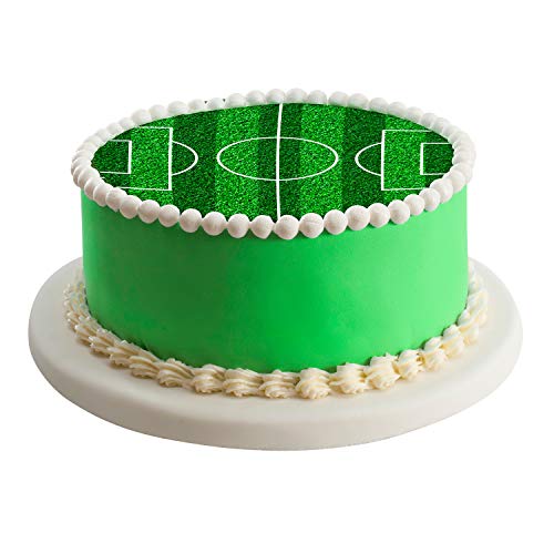 Dekora - Disco comestible para decorar Tartas con forma de campo de fútbol, Ø 16cm