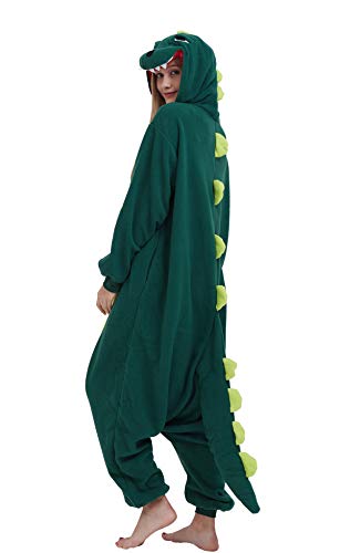 DELEY Disfraz Animal Adulto Enterizo de Pijamas Dinosaurio Disfraz Homewear Halloween Carnaval Ropa de Dormir con Capucha