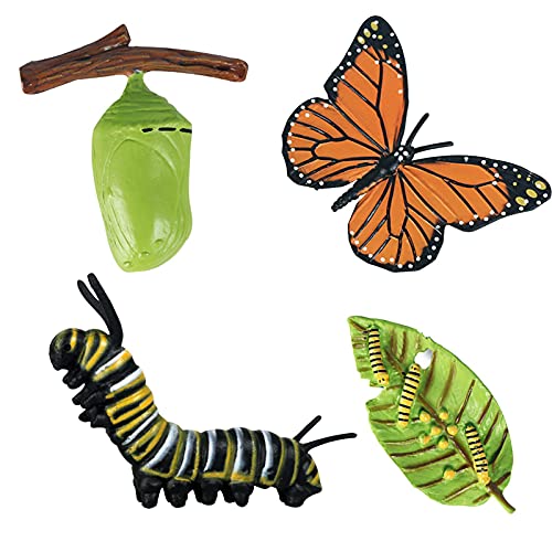 DELITLS 4 piezas de mariposa con forma de gusano de la vida para niños, figura de insecto, para decorar estanterías, escritorio, patio, jardín, patio al aire libre (como se muestra)