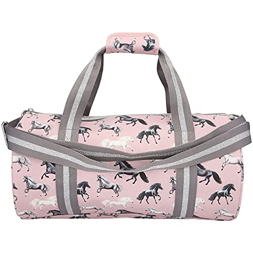 Depesche Depesche-DP-0011442 Deporte 11442 Miss Melody Lovely Horses, Bolsa de Gimnasio Rosa con diseño de Caballos, Aprox. 42 x 21,5 x 21,5 cm, con Asas Cortas y Correa de Hombro Ajustable, Color