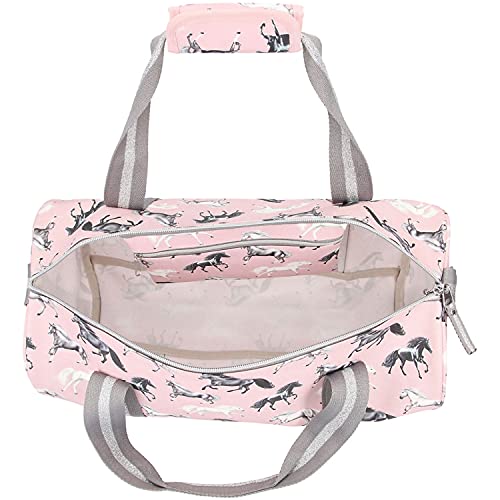 Depesche Depesche-DP-0011442 Deporte 11442 Miss Melody Lovely Horses, Bolsa de Gimnasio Rosa con diseño de Caballos, Aprox. 42 x 21,5 x 21,5 cm, con Asas Cortas y Correa de Hombro Ajustable, Color