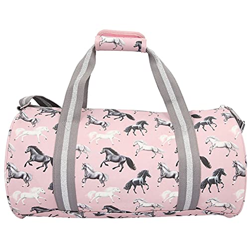 Depesche Depesche-DP-0011442 Deporte 11442 Miss Melody Lovely Horses, Bolsa de Gimnasio Rosa con diseño de Caballos, Aprox. 42 x 21,5 x 21,5 cm, con Asas Cortas y Correa de Hombro Ajustable, Color