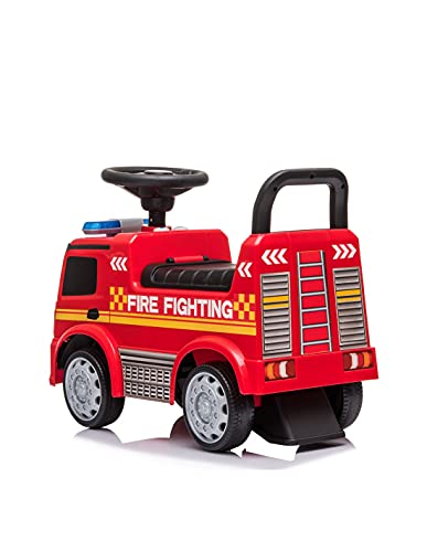 Devessport - Correpasillos Mercedes Actros - Camión de Bomberos - 63,5 x 29 x 27 cm - Ideal para niños de 1 a 3 años (Máximo 25 Kg)