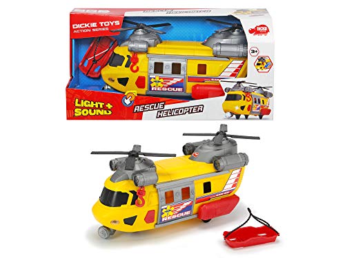 Dickie 3306004 Helicóptero de Rescate Action Series 30cm luz y Sonido, Multicolor