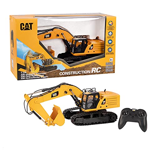 Diecast Masters 25001 Caterpillar RC - Excavadora teledirigida (336 Next Gen, Escala 1:24, Aprox. 49 x 16,5 x 22 cm, Alcance de 25 m, a Partir de 8 años)