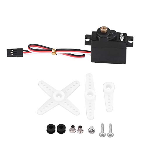 Dilwe Servo Digital RC, 17g 4.8-6V Servo Analógico Mini Micro Metal Gear Servo para RC Avión de ala Fija