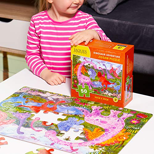 Dinosaur Adventure Jaques London Rompecabezas para niños - Puzzle de 50 Piezas para niños - Rompecabezas Recomendado para niños de 4 años -