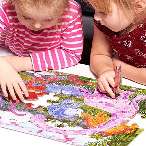 Dinosaur Adventure Jaques London Rompecabezas para niños - Puzzle de 50 Piezas para niños - Rompecabezas Recomendado para niños de 4 años -