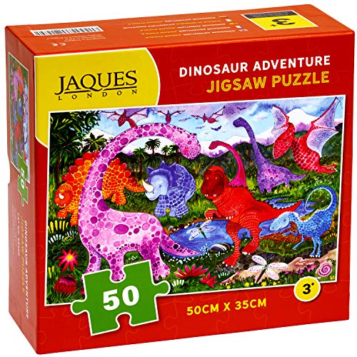 Dinosaur Adventure Jaques London Rompecabezas para niños - Puzzle de 50 Piezas para niños - Rompecabezas Recomendado para niños de 4 años -