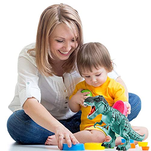 Dinosaurio Electrónico para Caminar, POOPHUNS, rociador de Niebla de Agua, Huevos, Dinosaurio, Juguete, Control de Sonidos Rugientes, Dinosaurio para Niños y Niñas de 3 a 6 Años (Verde)