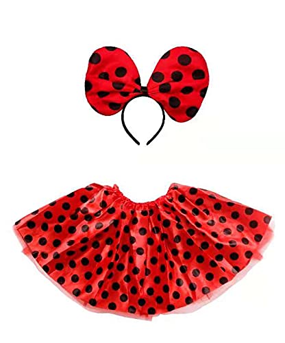 Disfraz de Princesa para Niñas y Mujeres con Accesorios para Fiesta de Cumpleaños Carnaval Halloween Cosplay (Pack Minnie/Rojo)