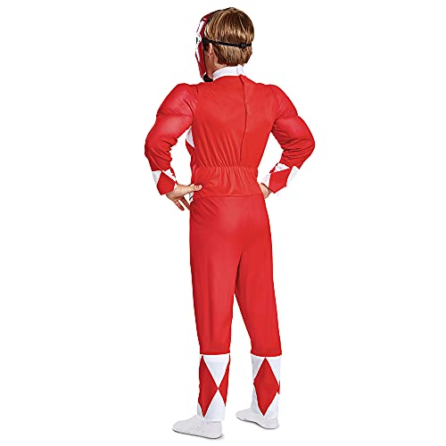 Disguise Disfraz Power Ranger Niño Rojo Musculoso, Disfraz Superhéroe Niño Disponible En Talla S