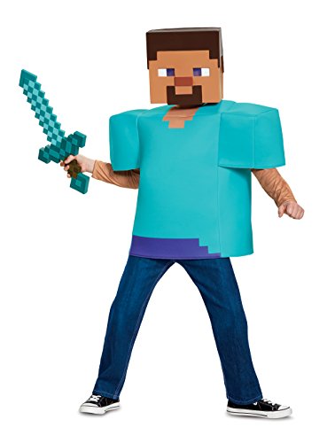 Disguise DISK65639K Classic Steve Minecraft, Disfraces de Halloween para niños, Unisex niños, M