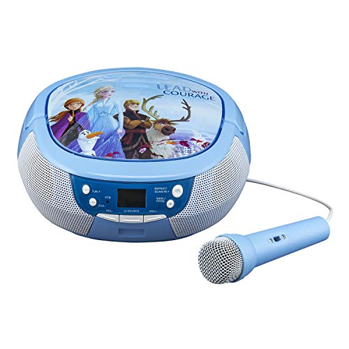 Disney Frozen 2 FR-430V2 - Reproductor de CD portátil con Radio y micrófono para niños