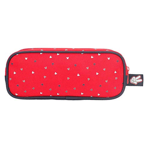 Disney Happy Mickey Estuche Doble Rojo 23x9x7 cms Poliéster