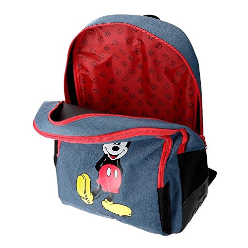 Disney Mickey Blue Mochila Doble Compartimento Adaptable a Carro Azul 33x44x13,5 cms Poliéster 19.6L