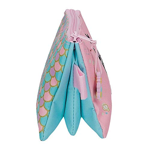 Disney Minnie Mermaid Estuche Triple Rosa 22x12x5 cms Poliéster