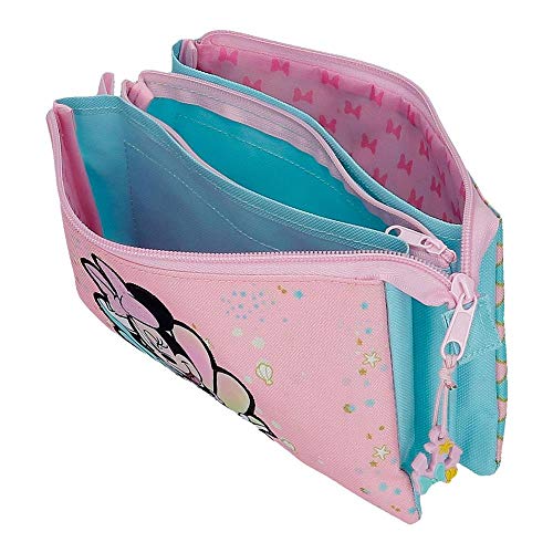 Disney Minnie Mermaid Estuche Triple Rosa 22x12x5 cms Poliéster