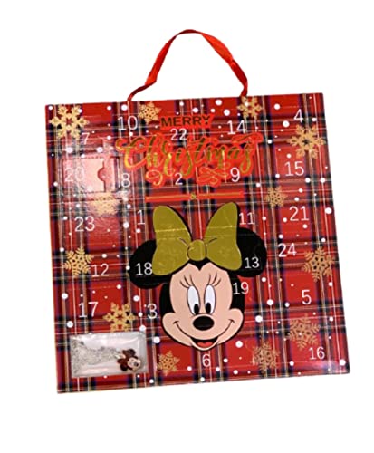 Disney Minnie Mouse Calendario de Adviento para niñas, 24 días de cuenta regresiva con accesorios para el cabello y joyas