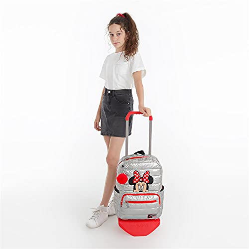 Disney Minnie My Pretty Bow Mochila Escolar para Portátil con Carro 15,6" Gris 32x42x14 cms Poliéster 20,16L