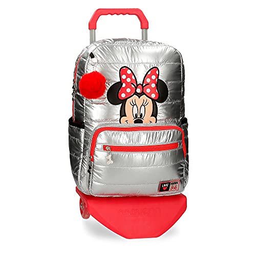 Disney Minnie My Pretty Bow Mochila Escolar para Portátil con Carro 15,6" Gris 32x42x14 cms Poliéster 20,16L