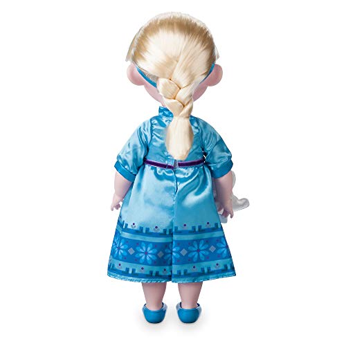 Disney Store: muñeca de Princesa niña Coleccionable de Elsa (colección Animators), Frozen, 39 cm, Pelo enraizado, Traje y Zapatos realistas, Juguete de Olaf en Raso Acolchado, para Mayores de 3 años