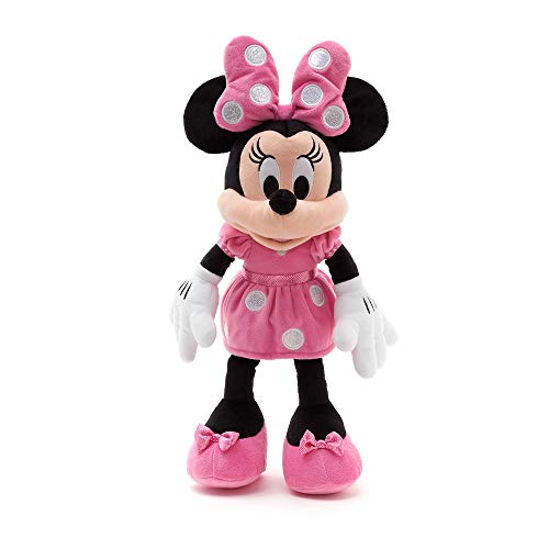 Disney Store: Peluche Mediano de Minnie Mouse, 45 cm, Personaje icónico con Vestido y Lazo de Lunares, rasgos faciales Bordados, Adecuado para Todas Las Edades