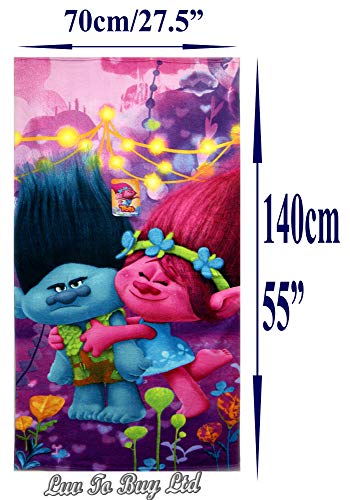 Disney Trolls Let's Hug - Toalla de Playa (TR17013, 140 x 70 cm)