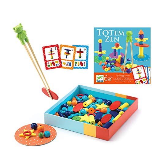 DJECO- Juegos de acción y reflejosJuegos educativosDJECOJuego Totem Zen, Multicolor (15)