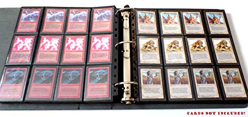 docsmagic.de 3-Ring Premium Playset Album Black + 50 24-Pocket Sideloading Pages - Álbum para Tarjetas + Pagina - Negra - PKM - YGO - MTG