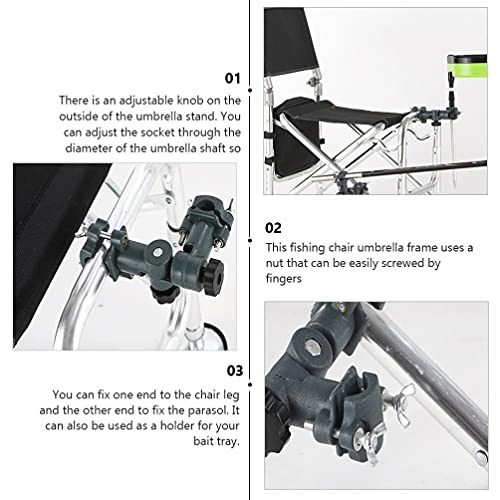 Doitool Paraguas de Pesca Soporte de Caña de Pescar Silla de Montar Paraguas Soporte Estante Accesorio Caña de Pescar Soportes Herramientas de Pesca Soporte de Paraguas de Mercado Base