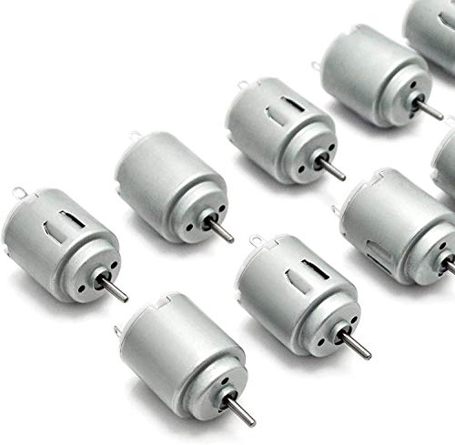 DollaTek 10Pcs DC Motor 140 Mini Motor eléctrico DC 3-5V 6300 RPM para Juguetes de Bricolaje