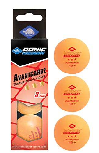 Donic-Schildkröt Pelotas de Tenis de Mesa 3 Estrellas, Avantgarde, 3 Piezas en Caja, Naranja, 608338