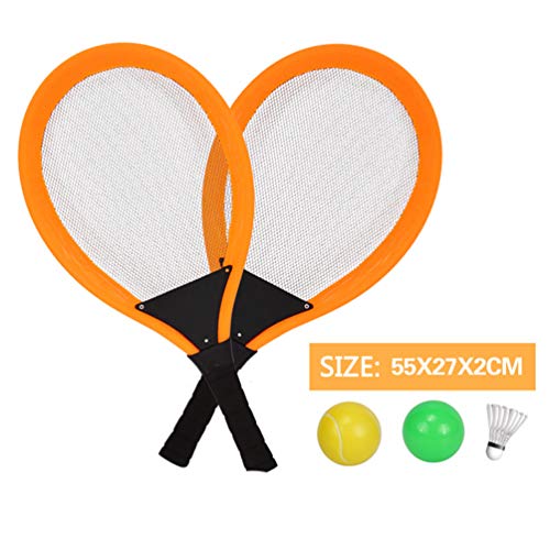 Dreamon Raquetas de Tenis con Bolas bádminton Juguete para Niños y Niñas ,Juego de Deporte Playa al Aire Libre (Naranja)