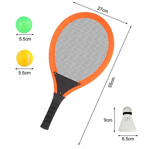 Dreamon Raquetas de Tenis con Bolas bádminton Juguete para Niños y Niñas ,Juego de Deporte Playa al Aire Libre (Naranja)