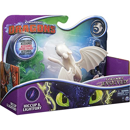 DreamWorks Dragons Legends Evolved, Hicks y Sombra de día, dragón con Figura vikinga y Accesorios