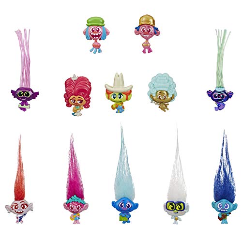 DreamWorks Trolls World Tour Tiny Dancers Serie 1 Figuras para modelar y coleccionar, 1 de 12 personajes diferentes, con anillo o pasador de pelo , color/modelo surtido