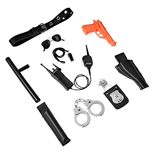 Dress Up America- Incluye Pistola, Esposas, Placa de Policía y Más, Accesorios de la Fuerza Policial para Niños Juego de rol Definitivo, Multicolor, Talla Única (998)