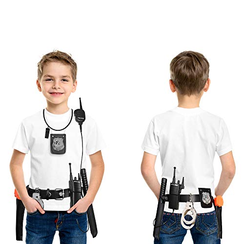 Dress Up America- Incluye Pistola, Esposas, Placa de Policía y Más, Accesorios de la Fuerza Policial para Niños Juego de rol Definitivo, Multicolor, Talla Única (998)