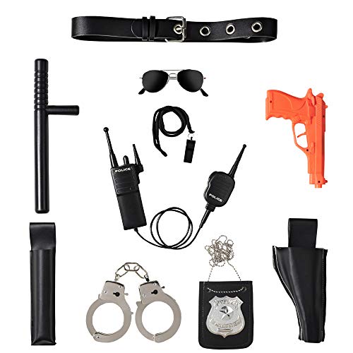 Dress Up America- Incluye Pistola, Esposas, Placa de Policía y Más, Accesorios de la Fuerza Policial para Niños Juego de rol Definitivo, Multicolor, Talla Única (998)