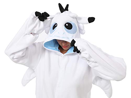 dressfan Animal Negro Dragón Siamese Pijamas Dragón Disfraz Cosplay Disfraz Navidad Halloween Pijamas Unisex Adulto Adolescente Niños (Blanco, XL)