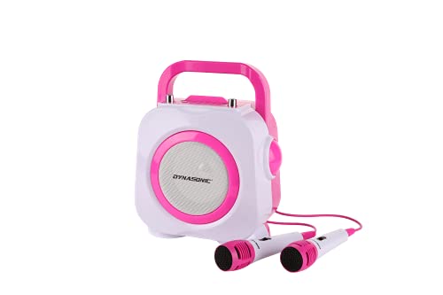 DYNASONIC Karaoke con microfono, Regalos Originales para niños niña, Altavoz, Juguetes niña 4-13 años (DK-201 Rosa)