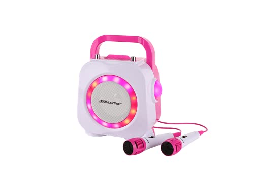 DYNASONIC Karaoke con microfono, Regalos Originales para niños niña, Altavoz, Juguetes niña 4-13 años (DK-201 Rosa)