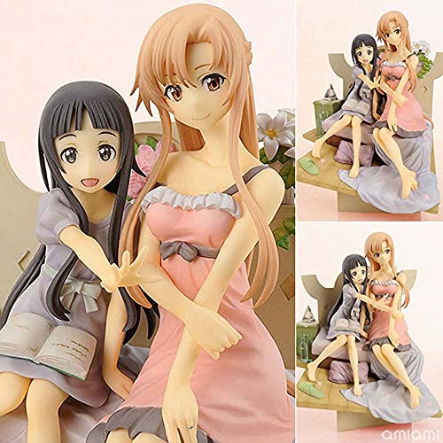 DZC Sword Art Online Sao Yuuki Asuna & Yui Madre E Hija GK Muñeca Estática Estatua De Joyería Modelo 3D Modelo De Anime Muñeca Juguete Boxed Anime Fan Colección