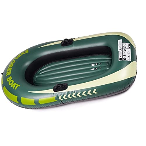 Eaarliyam Barcos Barco Inflable Challenger Barco Inflable Conjunto Espesado de Remo para los Accesorios niños Verde Una Persona al Aire Libre