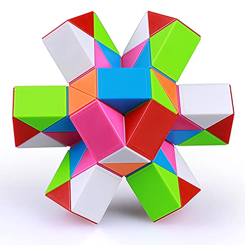 EACHHAHA Serpiente mágica 48 Secciones-Magic Snake Cube-Serpiente Juguete Mágica-Fidget Toys-Juguetes educativos antiestrés-Regalos de Fiesta para niños y Juguetes pequeños(Multicolores*1)