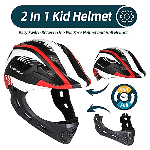 EASTINEAR Casco Bicicleta para Niños Casco Bicicleta Infantil Pequeños de Cara Completa para BMX 3-8 Años Casco Ciclo Multideportivo para Niños y Niñas Monopatín Scooter (Negro)