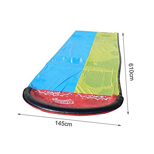 Easy-topbuy Tobogán De Agua, Toboganes De Agua para Piscinas Pista Deslizante Infantil Juego De Agua Al Aire Libre para Afuera Jardín Césped Patio Trasero, 610 X 145 Cm